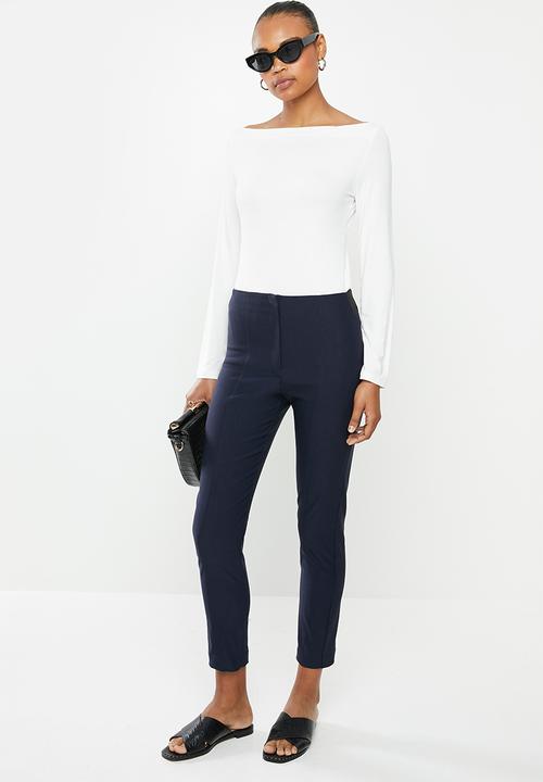 edit - Twin needle formal skinny jegging - navy