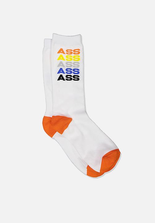 Typo - Bad stacked! socks - white