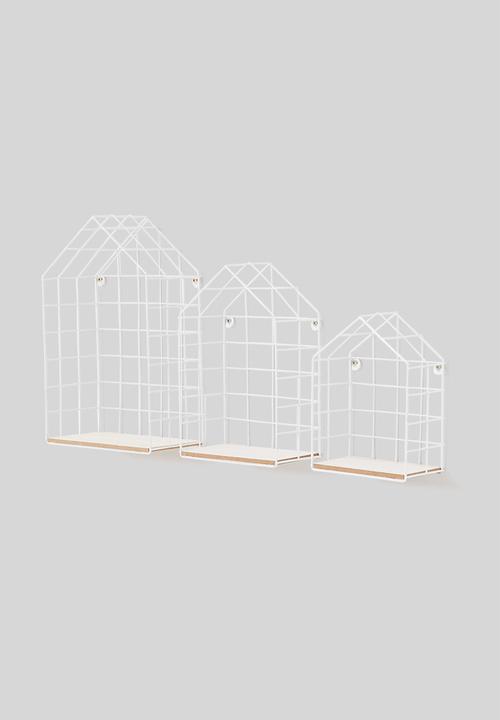 H&S - Metal house display rack set of 3- white