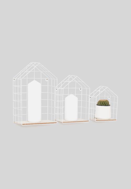 H&S - Metal house display rack set of 3- white