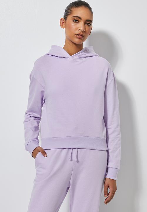 lilac crop hoodie