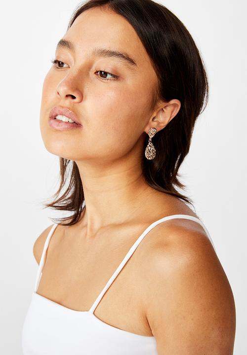 Rubi - Molten treasures teardrop earrings - gold