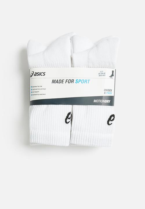 ASICS - 6 Pack crew sock - white