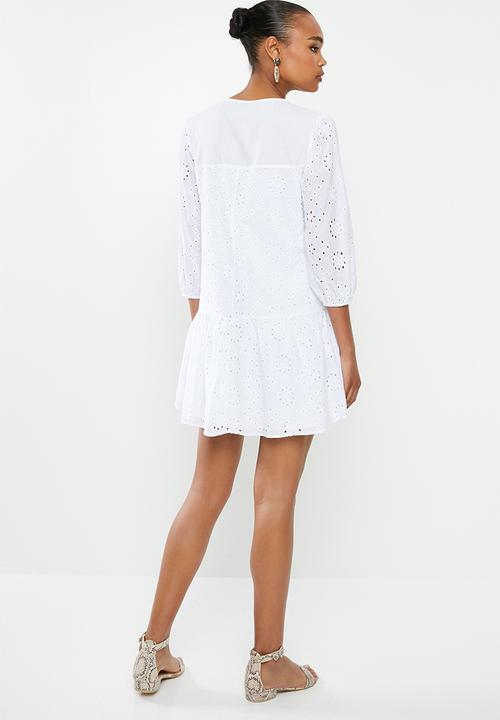 MILLA - Anglaise button down mini - ivory