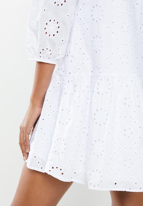 MILLA - Anglaise button down mini - ivory