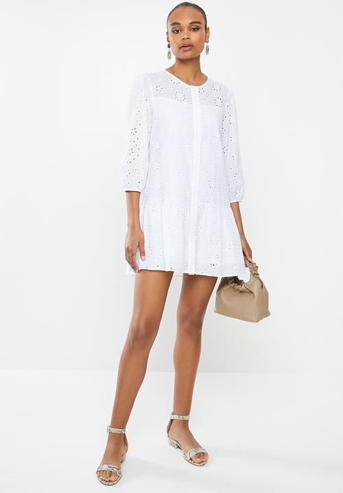 MILLA - Anglaise button down mini - ivory