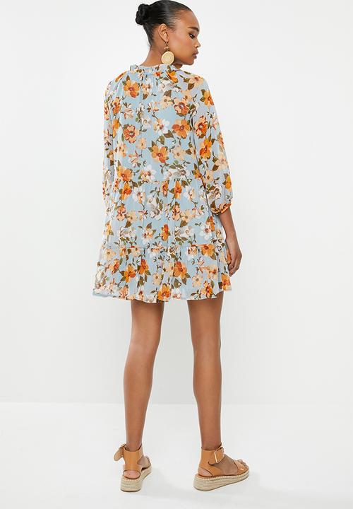 MILLA - Pie crust mini dress - blue 