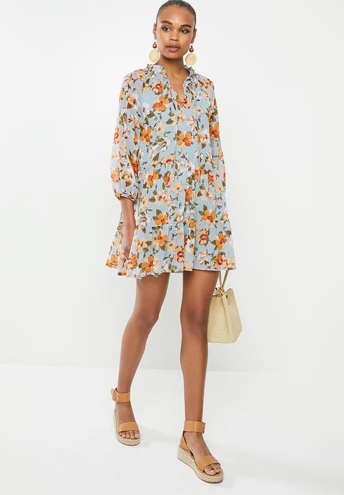 MILLA - Pie crust mini dress - blue 