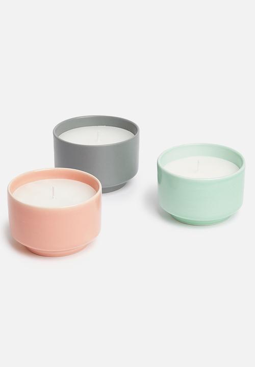 Urchin Art - Step canister candle - grey