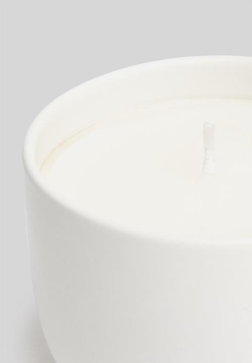 Urchin Art - Rounded canister candle - chalky white