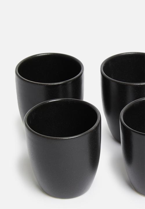 Urchin Art - Espresso mug set of 4 - matte black