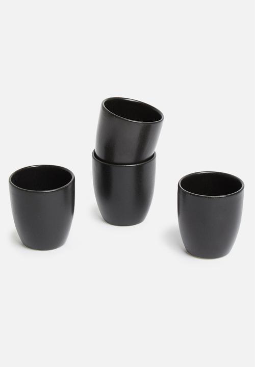Urchin Art - Espresso mug set of 4 - matte black