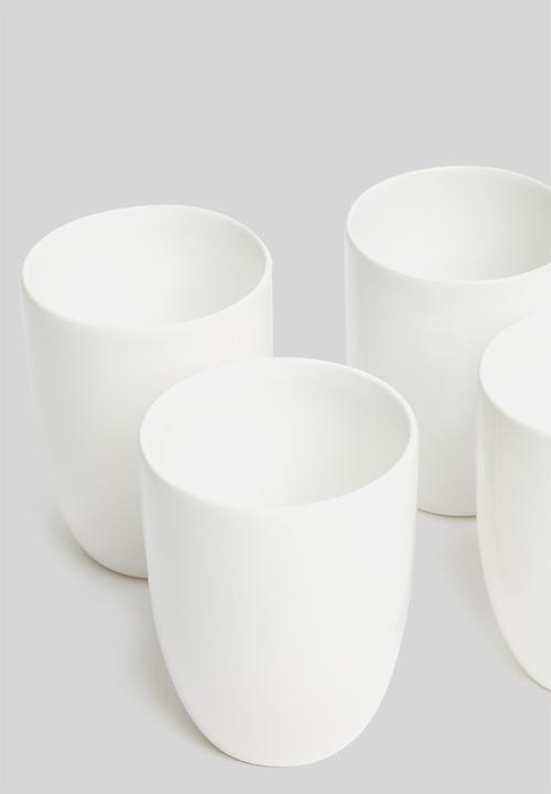 Urchin Art - Mug set of 4 - white glazed