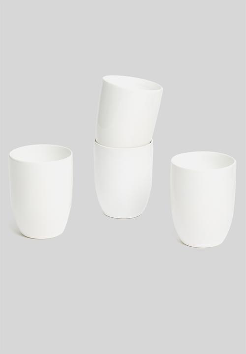 Urchin Art - Mug set of 4 - white glazed