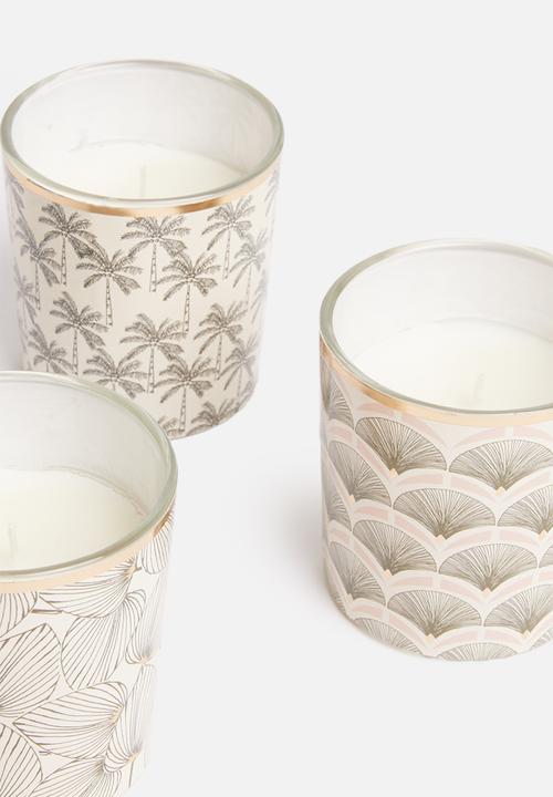 H&S - Printed candle set of 3