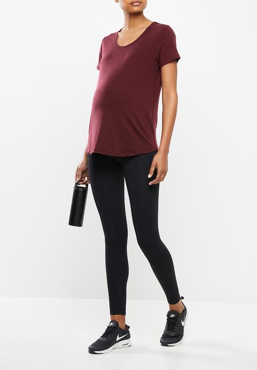 Cotton On - Maternity gym T-shirt - mulberry
