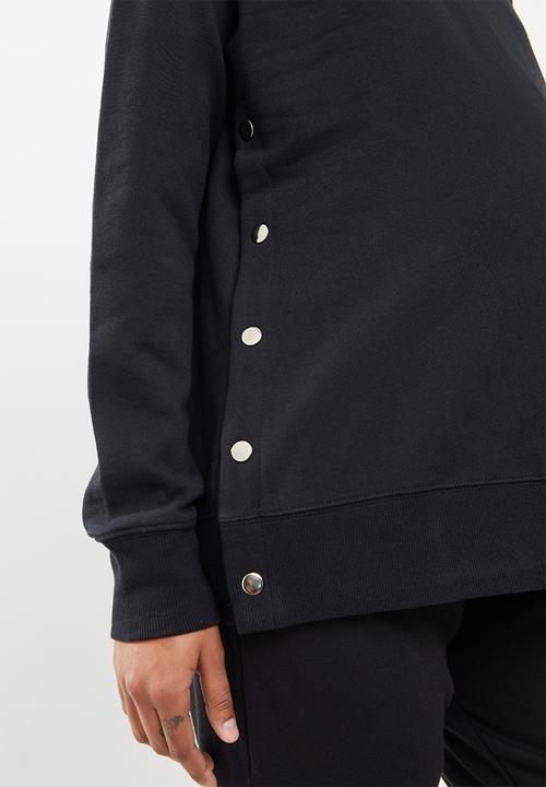 Cotton On - Maternity button side fleece - black