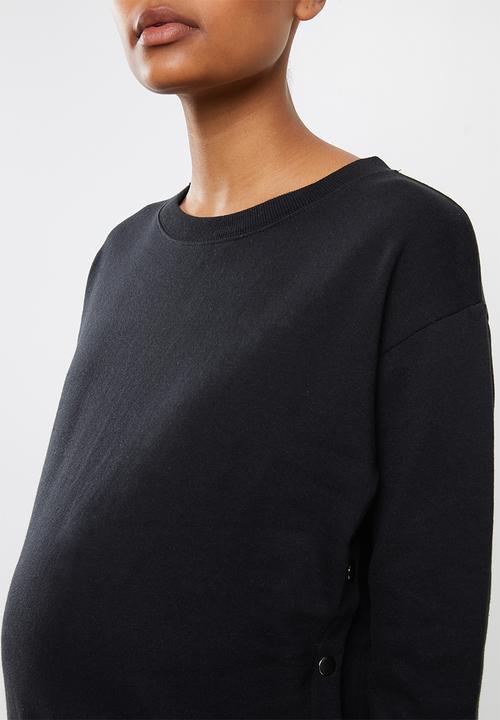 Cotton On - Maternity button side fleece - black
