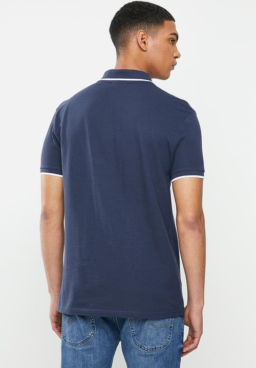Lee  - Lee icon polo - dusty navy & white