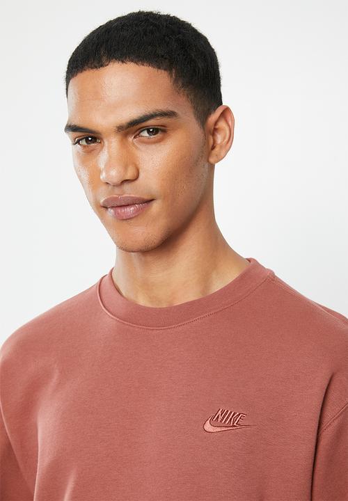 Nike - Nsw club crew neck sweater -  claystone red/claystone red