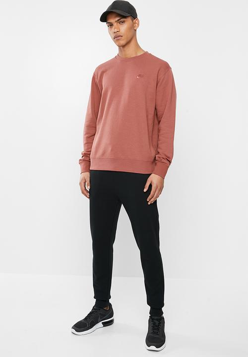 Nike - Nsw club crew neck sweater -  claystone red/claystone red