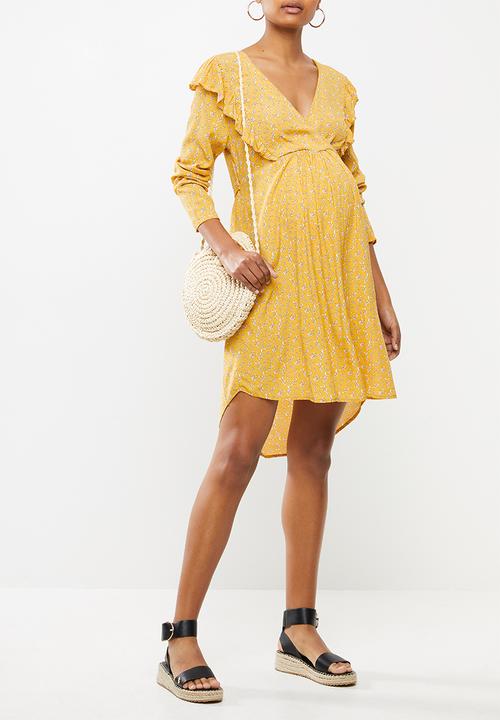 Cotton On - Maternity cross front babydoll dress - yellow