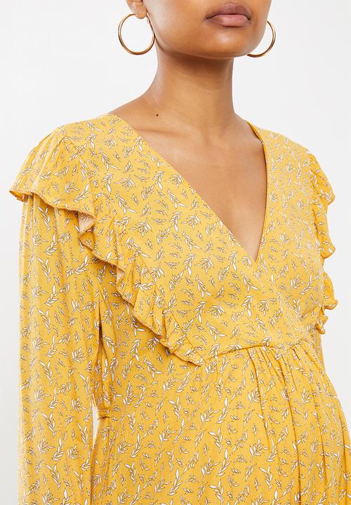 Cotton On - Maternity cross front babydoll dress - yellow