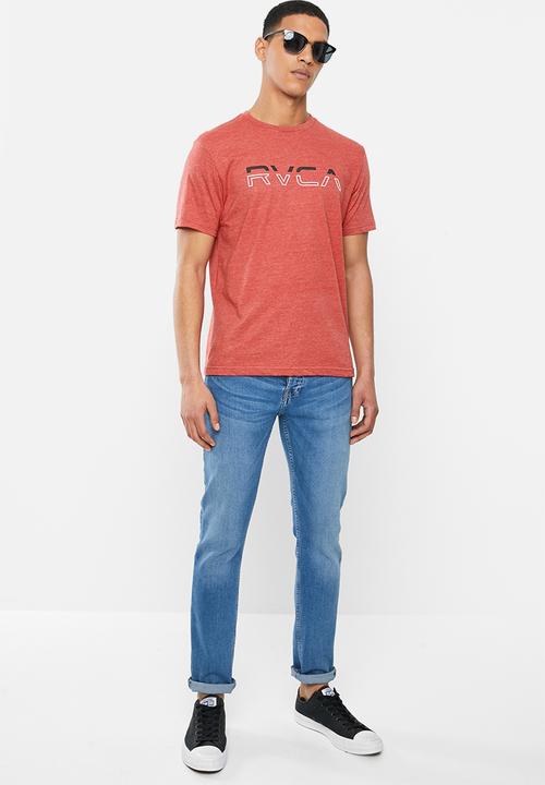 RVCA - Split pin short sleeve tee - oxblood heather