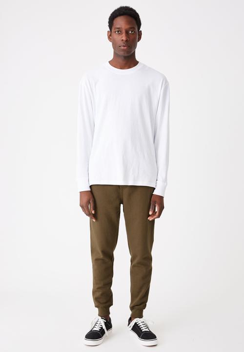 Cotton On - Trippy slim trackie - army green