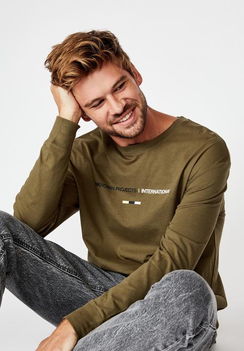 Cotton On - Tbar long sleeve tee - khaki