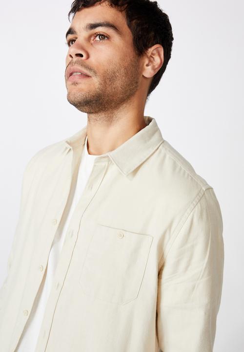 Cotton On - Rugged long sleeve shirt - ecru
