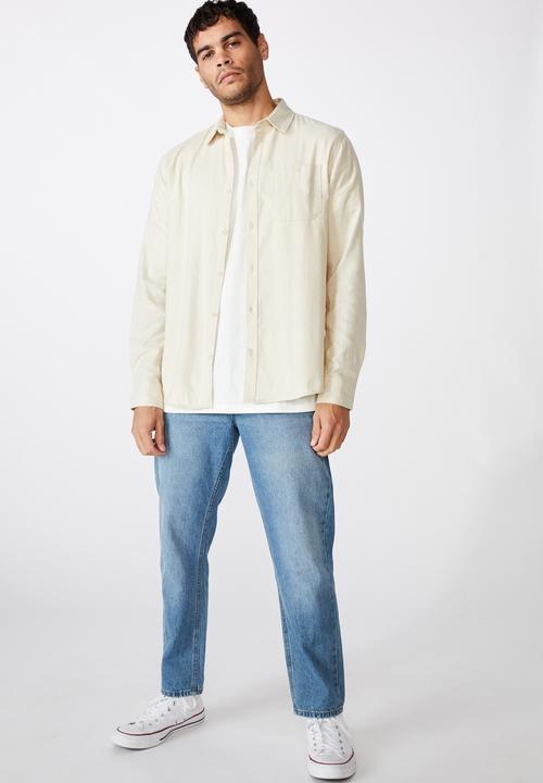 Cotton On - Rugged long sleeve shirt - ecru