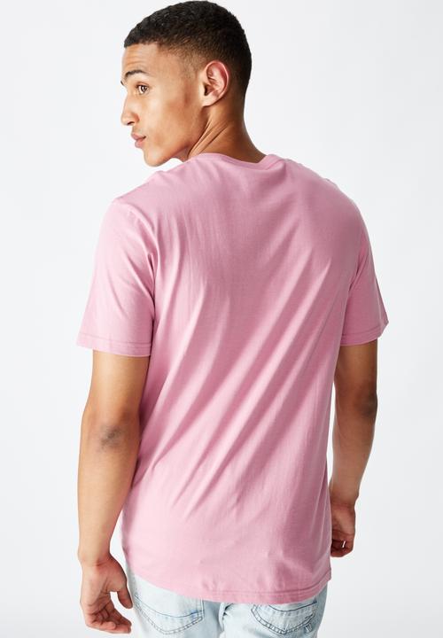 Cotton On - Tbar text T-shirt - faded fuschia