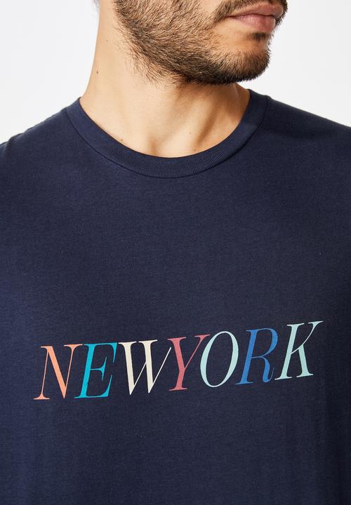Cotton On - Tbar text T-shirt - navy 
