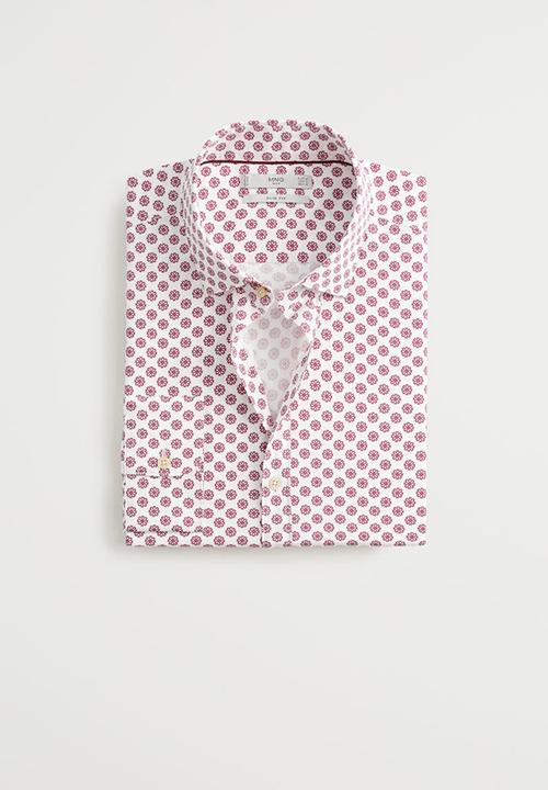 MANGO - Pixel shirt - white & pink 