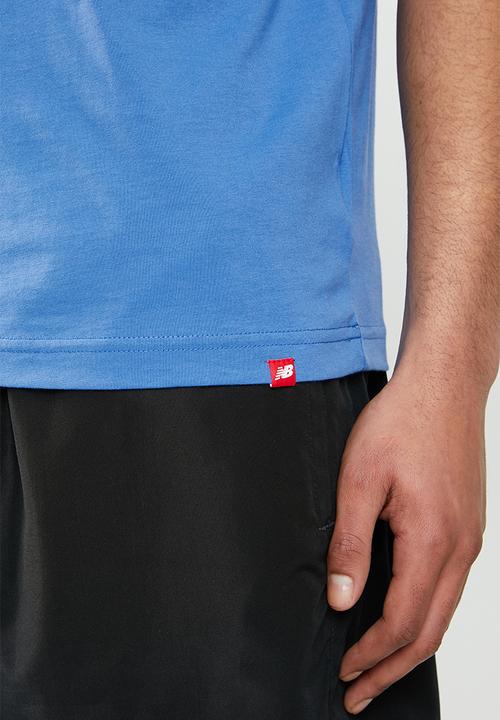 New Balance  - New Balance essentials stacked logo tee - blue