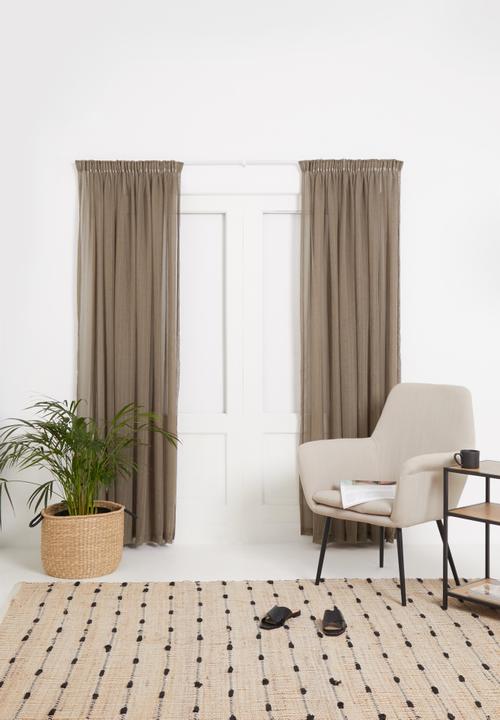 Sixth Floor - Taped striped frosted voile - taupe