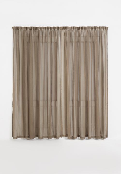 Sixth Floor - Taped striped frosted voile - taupe