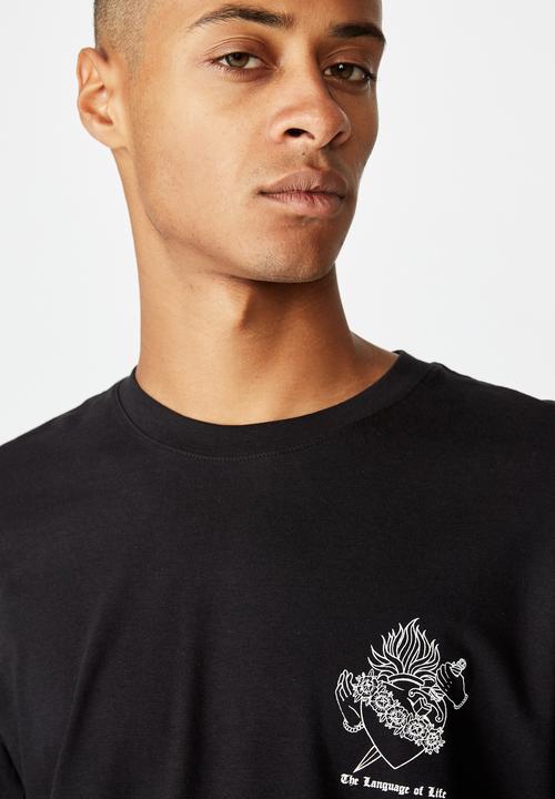 Cotton On - Tbar art T-shirt - black