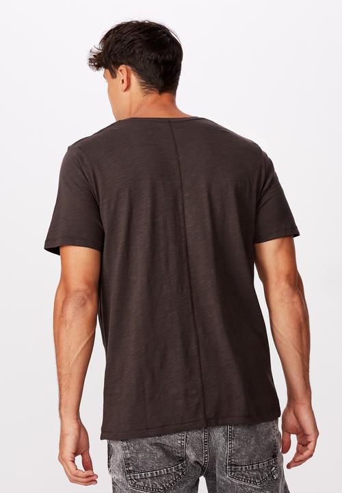 Cotton On - Slub crew neck tee - washed black