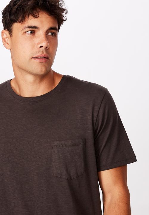 Cotton On - Slub crew neck tee - washed black