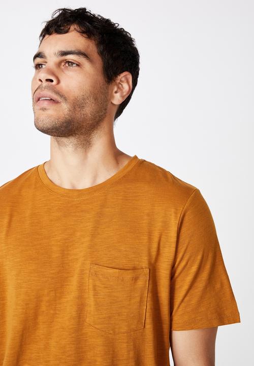 Cotton On - Slub crew neck tee - rich camel