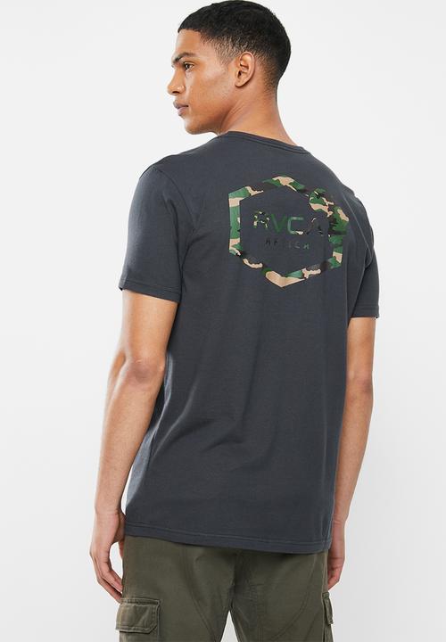 RVCA - Continent hex fill short sleeve tee - off black