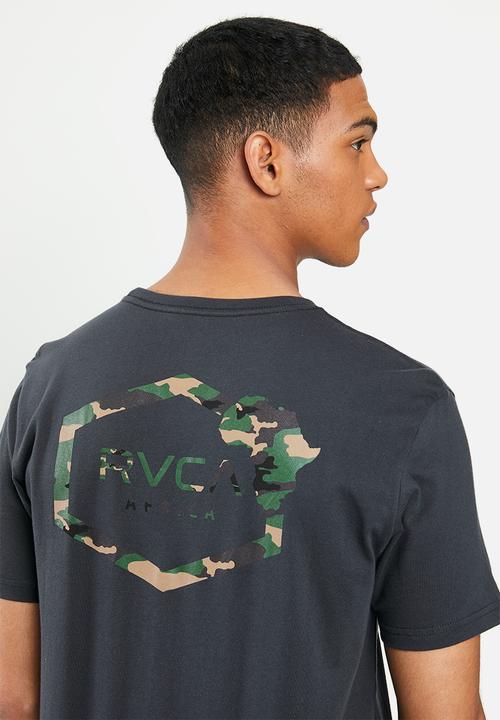 RVCA - Continent hex fill short sleeve tee - off black