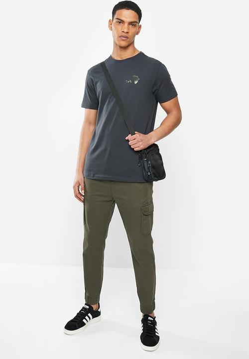 RVCA - Continent hex fill short sleeve tee - off black