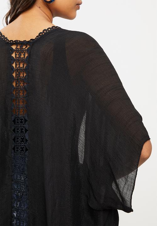 Lithe - Border kaftan - black