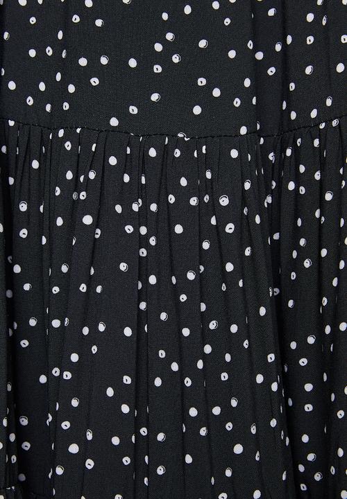 Superbalist - Tiered midi skirt - black & white