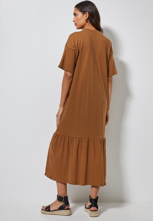 Superbalist - Trapeze T-shirt dress - tobacco