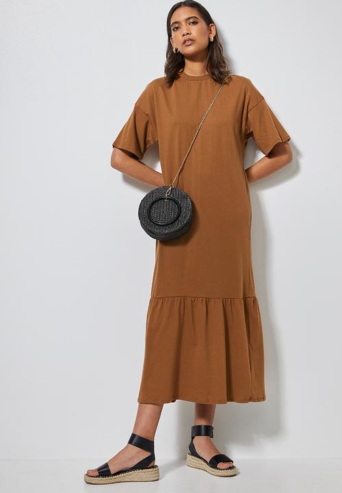 Superbalist - Trapeze T-shirt dress - tobacco