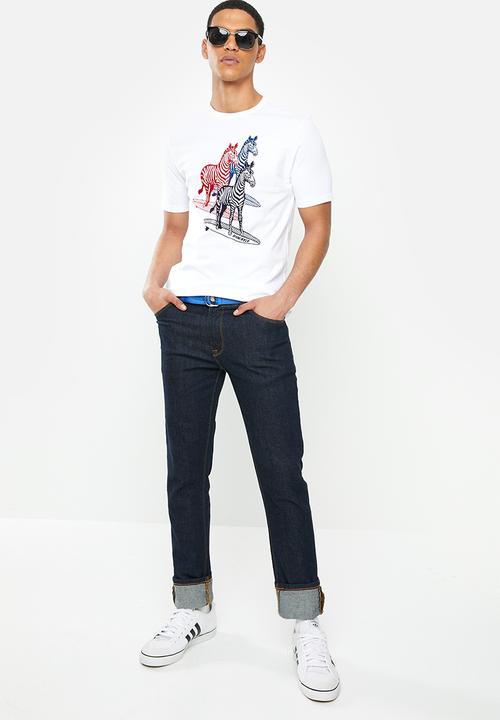Mami Wata - 3 Surfing zebra tee - white
